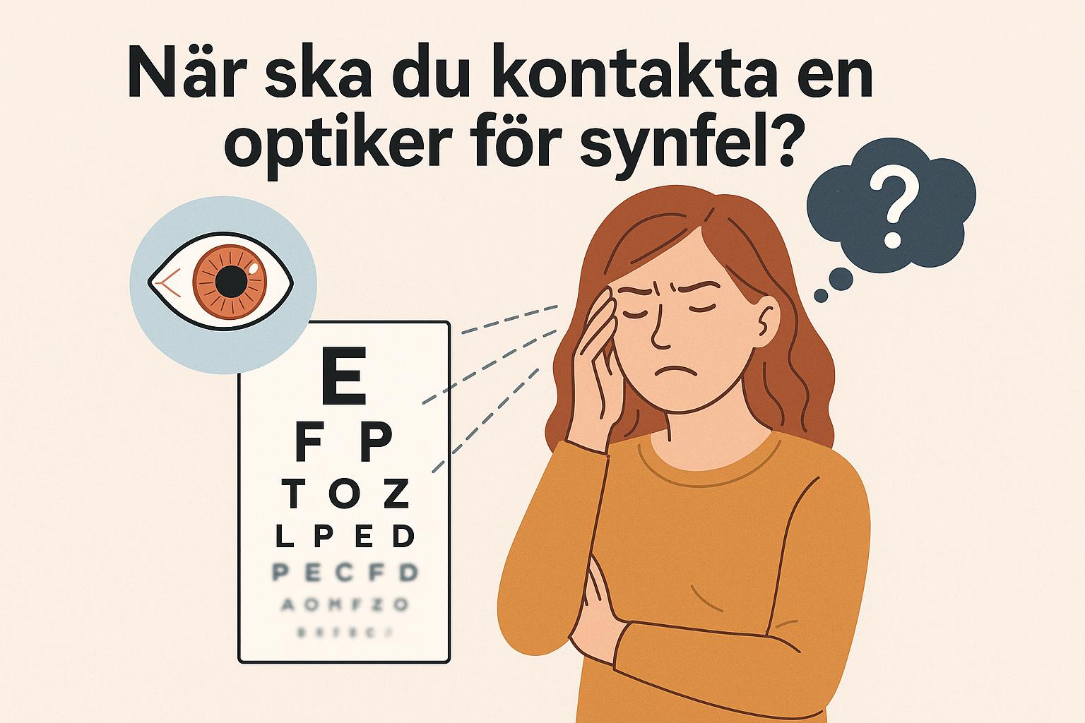 När ska du kontakta en optiker för synfel?