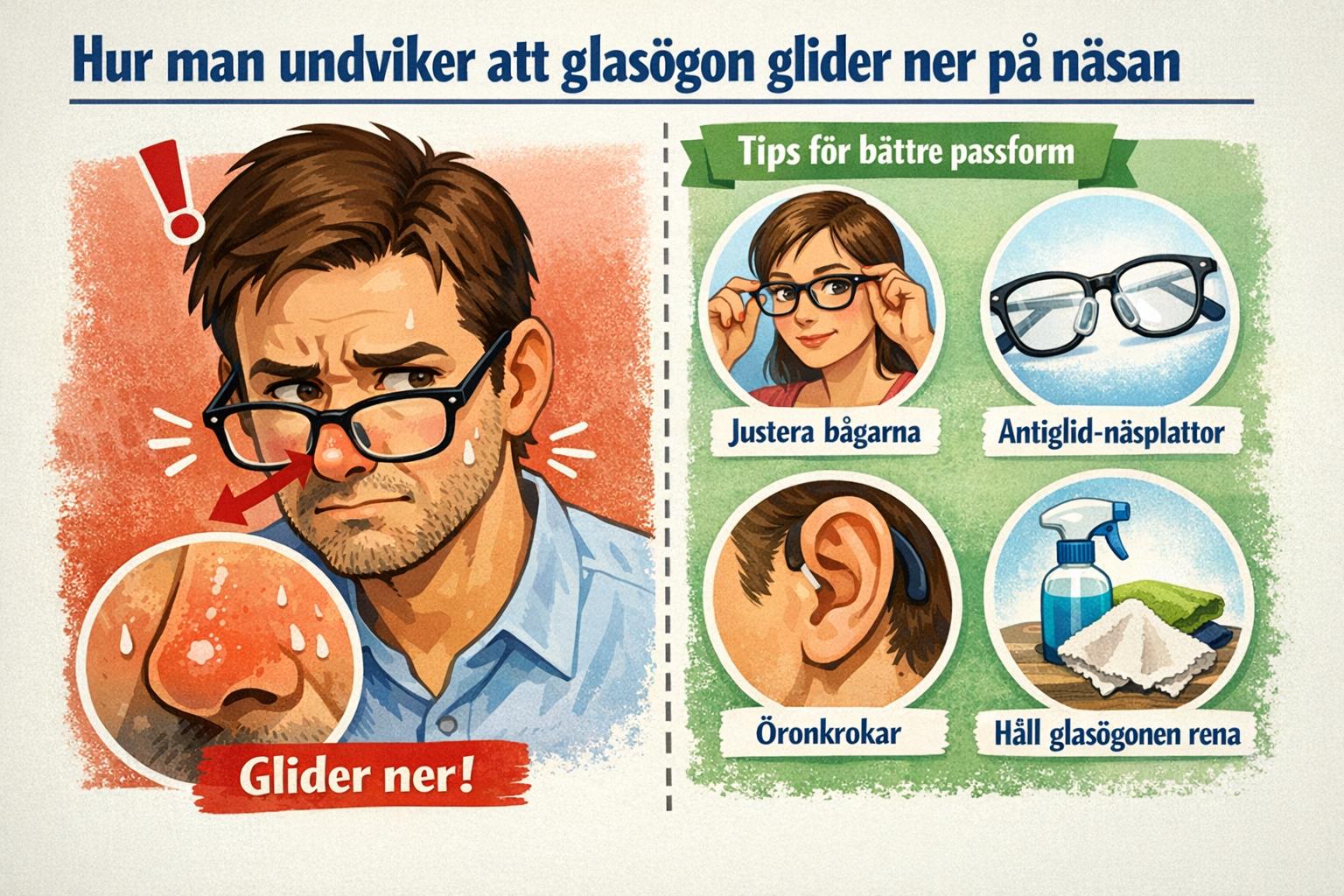 Hur man undviker att glasögon glider ner på näsan