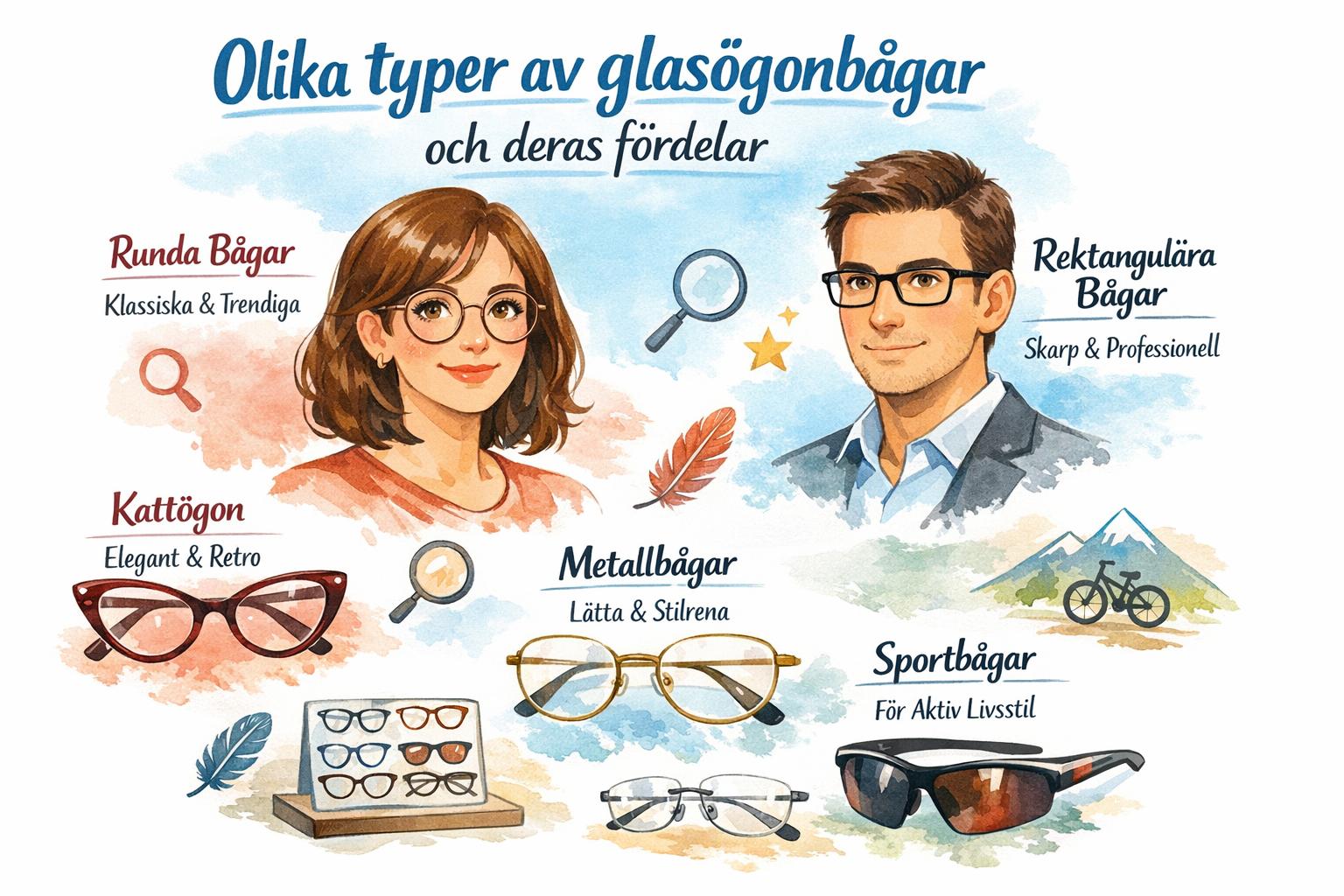 Olika typer av glasögonbågar och deras fördelar