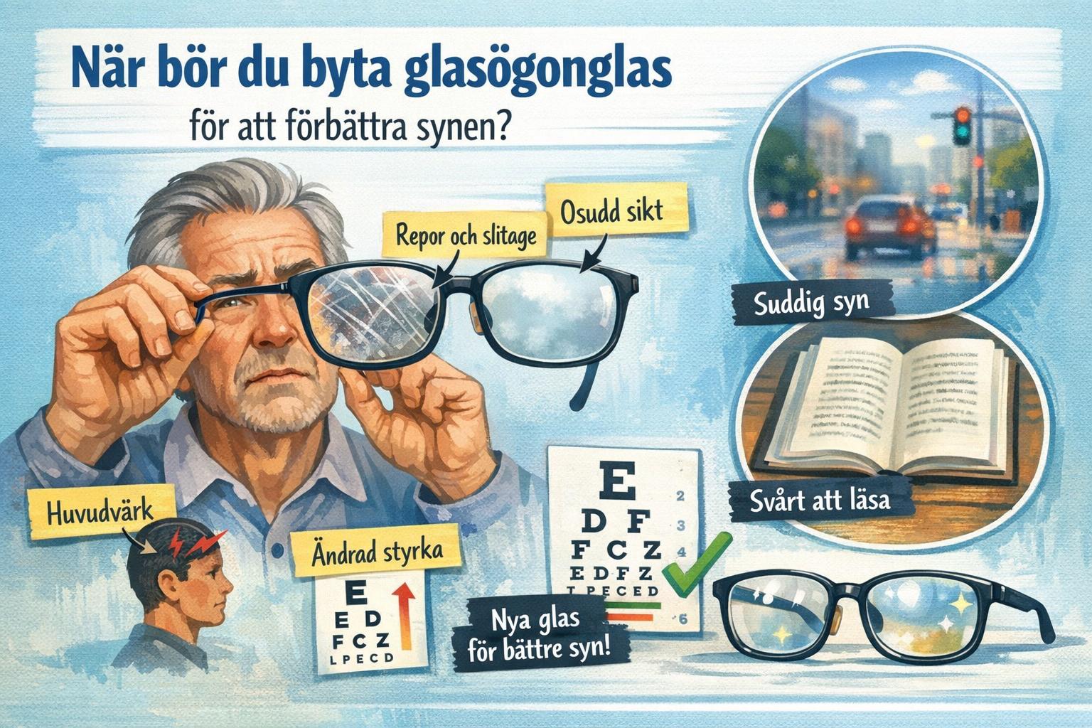 När bör du byta glasögonglas för att förbättra synen?